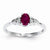 14k White Gold Genuine Ruby Diamond Ring