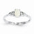 14k White Gold Genuine Opal Diamond Ring