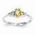 14k White Gold Genuine Citrine Diamond Ring