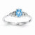 14k White Gold Genuine Blue Topaz Diamond Ring