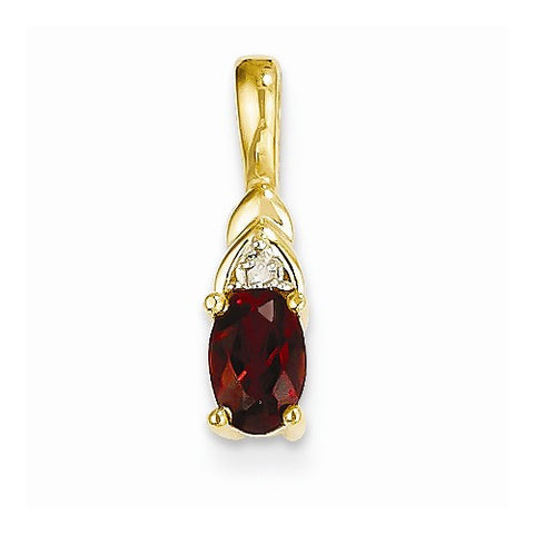 14k Gold Diamond & Garnet pendant, Charm