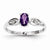 14k White Gold Genuine Amethyst & Diamond Ring