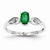 14k White Gold Genuine Emerald Diamond Ring