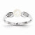 14k White Gold Genuine Pearl Diamond Ring