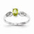 14k White Gold Genuine Peridot Diamond Ring