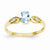 14k Yellow Gold Diamond & Blue Topaz Ring