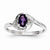 14k White Gold Genuine Amethyst & Diamond Ring