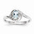 14k White Gold Genuine Aquamarine Diamond Ring