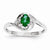 14k White Gold Genuine Emerald Diamond Ring