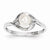 14k White Gold Genuine Pearl Diamond Ring