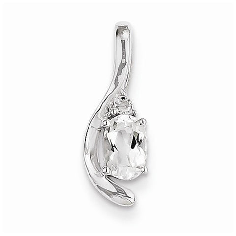 14k White Gold Genuine White Topaz Diamond pendant, Gorgeous Pendants for Necklace