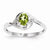 14k White Gold Genuine Peridot Diamond Ring