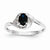 14k White Gold Genuine Sapphire Diamond Ring