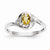 14k White Gold Genuine Citrine Diamond Ring