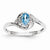 14k White Gold Genuine Blue Topaz Diamond Ring