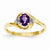 14k Yellow Gold Diamond & Amethyst Ring