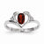 14k White Gold Genuine Garnet Diamond Ring