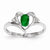 14k White Gold Genuine Emerald Diamond Ring