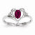 14k White Gold Genuine Ruby Diamond Ring