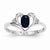 14k White Gold Genuine Sapphire Diamond Ring