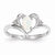 14k White Gold Genuine Opal Diamond Ring