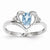 14k White Gold Genuine Blue Topaz Diamond Ring