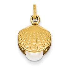 14k Gold Shell with Cultured Pearl Charm hide-image