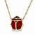 14K Yellow Gold Enameled Ladybug Necklace