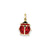 Enameled Ladybug Charm in 14k Gold