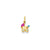 Enameled 3-Dimensional Baby Carriage Charm in 14k Gold