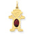 14k Gold Girl 6x4 Oval Genuine Garnet-Jan Charm hide-image