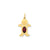 Boy 6x4 Oval Genuine Garnet-January Charm in 14k Gold