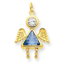 14k Gold March Girl Angel Birthstone Charm hide-image