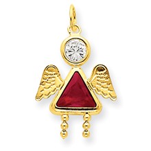 14k Gold July Girl Angel Birthstone Charm hide-image