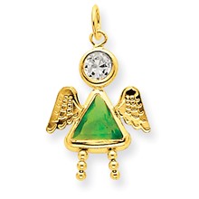 14k Gold August Girl Angel Birthstone Charm hide-image