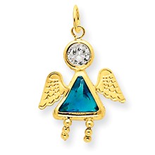 14k Gold December Girl Angel Birthstone Charm hide-image