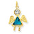 14k Gold December Girl Angel Birthstone Charm hide-image