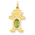 14k Gold Girl 6x4 Oval Genuine Peridot-August Charm hide-image