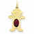 14k Gold Girl 7x5 Oval Genuine Garnet-January Charm hide-image