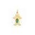 Boy 7x5 Oval Genuine Emerald-May Charm in 14k Gold