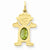 14k Gold Girl 7x5 Oval Genuine Peridot-August Charm hide-image