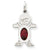 14k White Gold Boy 7x5 Oval Genuine Garnet-January Charm hide-image