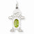 14k White Gold Boy 7x5 Oval Genuine Peridot-August Charm hide-image