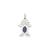 Girl 7x5 Oval Genuine Sapphire-September Charm in 14k White Gold