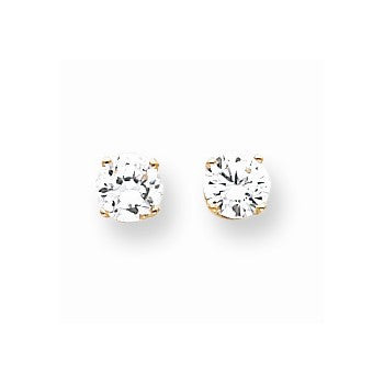 14k Yellow Gold 5mm CZ stud Earrings