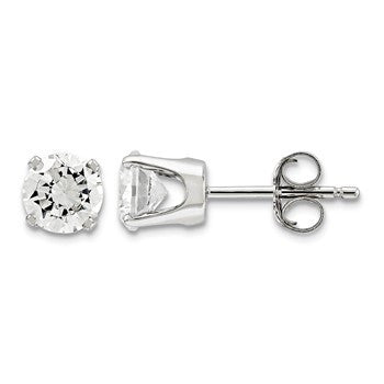 14k White Gold 5mm CZ stud Earrings