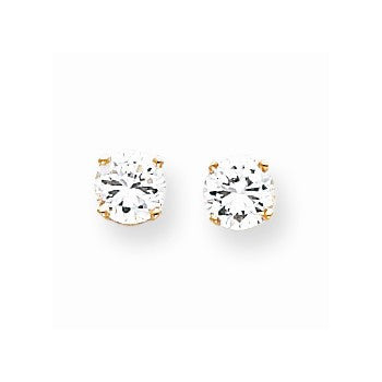 14k Yellow Gold 5.5mm CZ stud Earrings