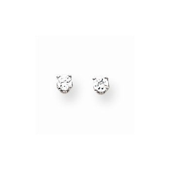 14k White Gold 2.75mm CZ stud Earrings