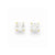 14k Yellow Gold 4mm Square CZ Post Earrings