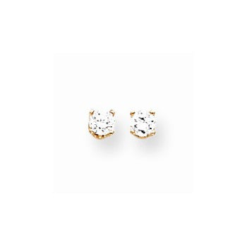 14k Yellow Gold 3mm CZ stud Earrings